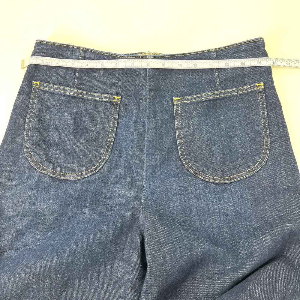 Maeve Anthropologie The Colette Ruffle Hem Wide Leg Stretch Jeans Sz 29 Preowned - Picture 4 of 11